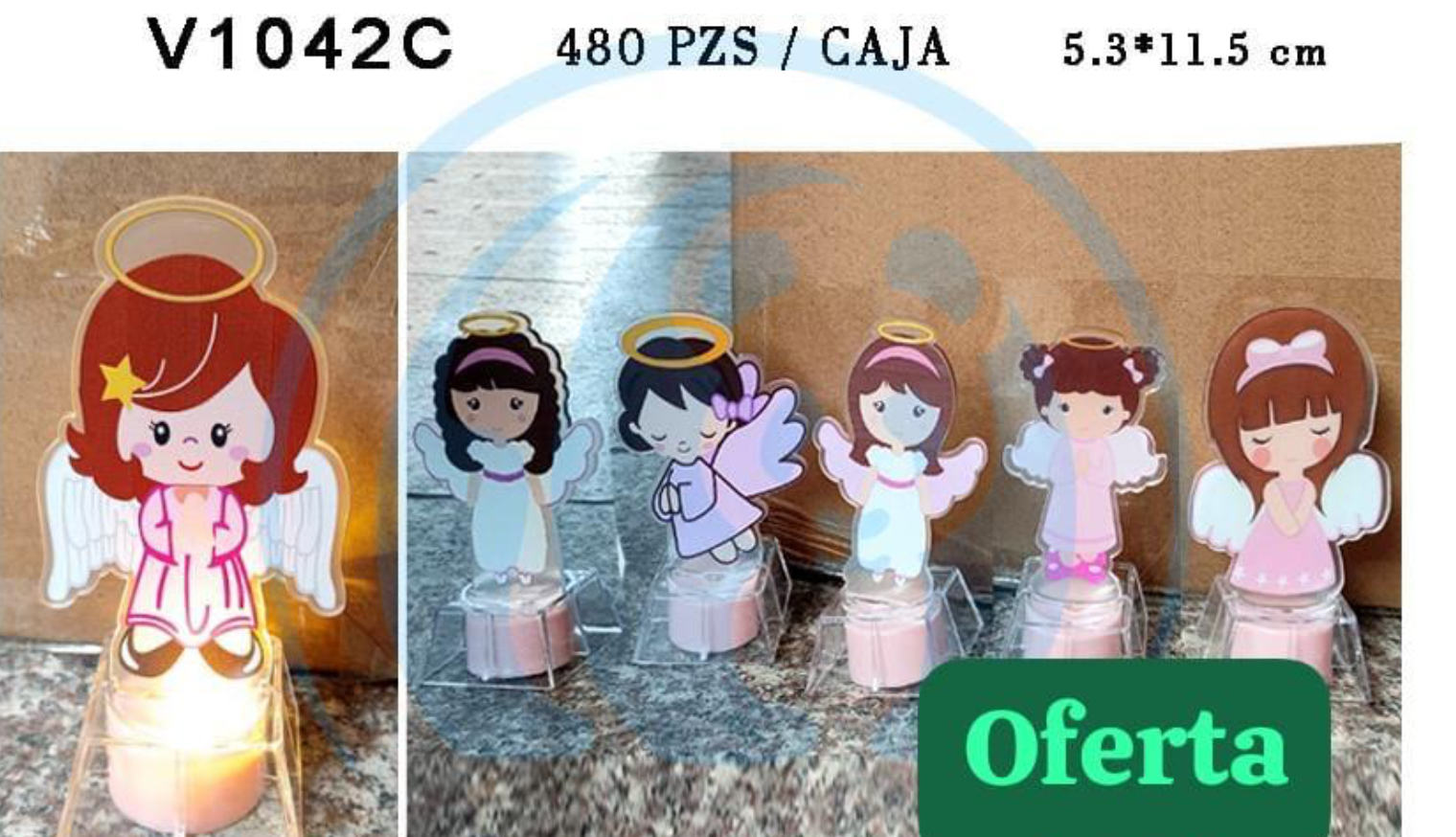 LAMPARA ROSADO CON ACRÍLICO ANGEL PR1030