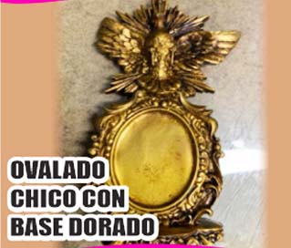MARMOLINA OVALADO CHICO CON BASE DORADO
