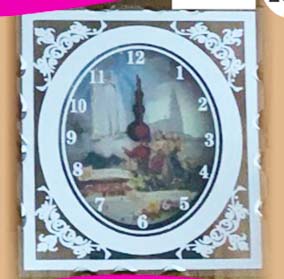 CUADRO RELOJ DE VIDRIO OVALADO  PARADO