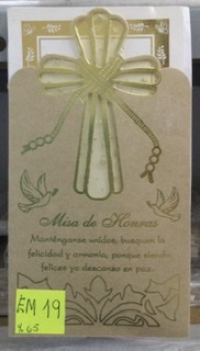 TARJETA CRUZ 3 DORADO ECOLOGICO