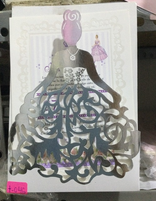 TARJETA QUINCEAÑERA CALADO PLATEADO