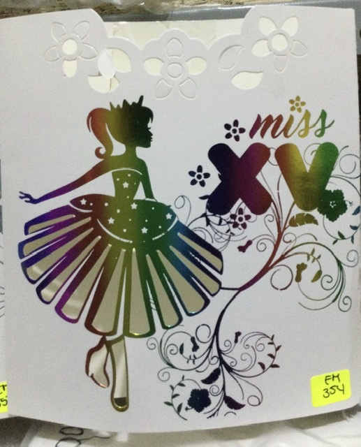 Tarjeta XV arcoiris EM354