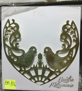 TARJETA PALOMAS DORADAS EM106