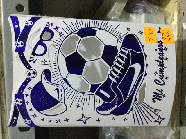 TARJETA PELOTA ZAPATILLA AZUL EM372