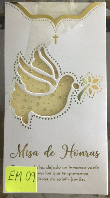 TARJETA PALOMA OLIVO DORADO BLANCO EM09