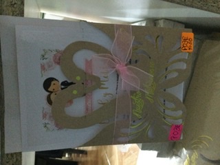 Tarjeta de matrimonio ecológico cisnes P03E
