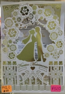 TARJETA matrimonio dorado P52O