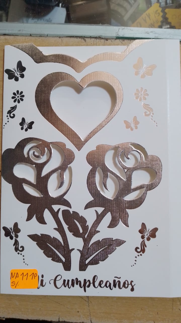tarjeta rosas plateada NA111P