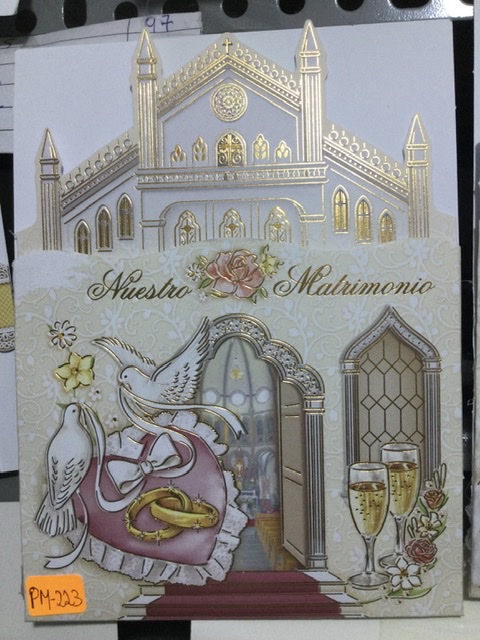 Tarjeta matrimonio iglesia y palomas PM223
