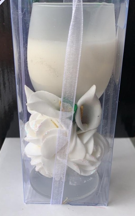 COPA CON FLORES Y MICA