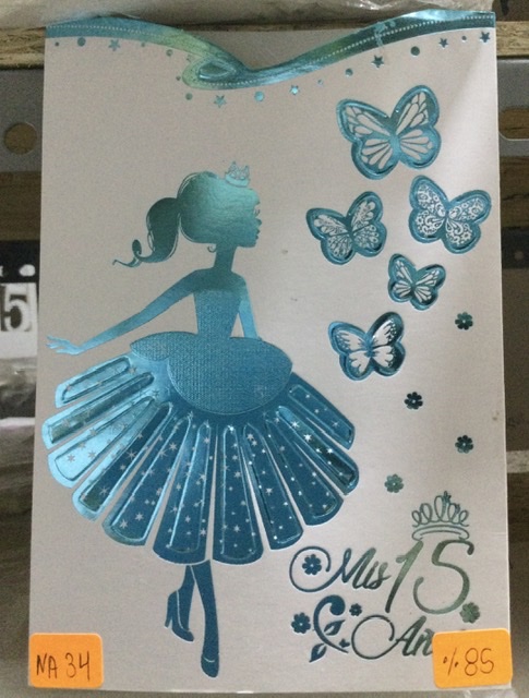 TARJETA QUINCEAÑOS TURQUEZA SS3
