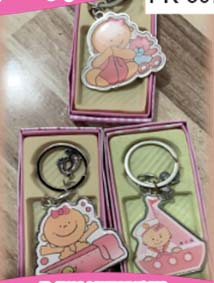 LLAVERO SILUETA BABY SHOWER ROSADO