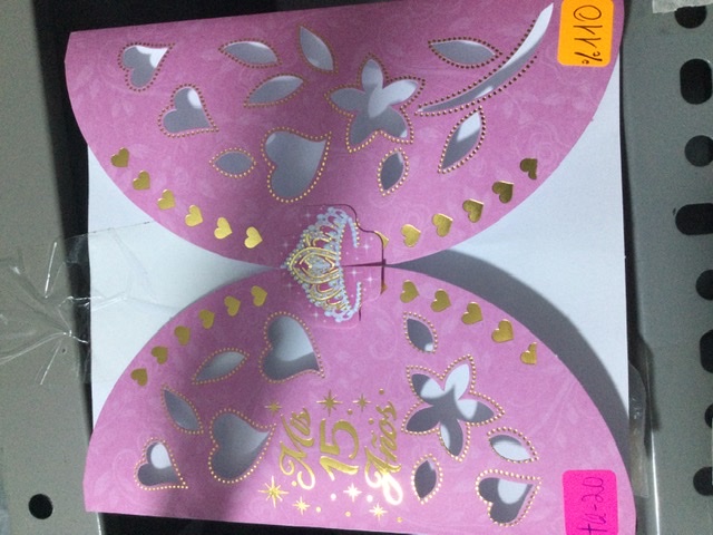 TARJETA OVALADO ROSADO FUERTE 15 AÑOS