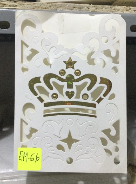 TARJETA CORONA DORADO HOLOGRAFEADO