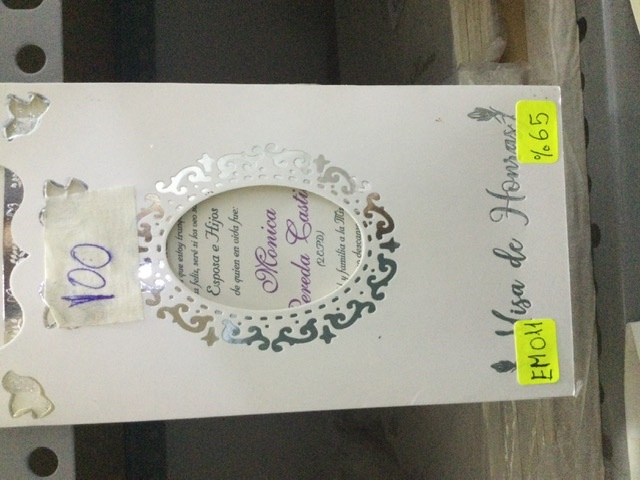 TARJETA HUECO PLATEADO BLANCO