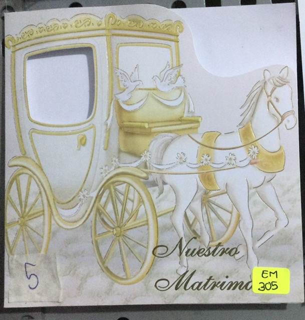 Tarjeta Matrimonio carruaje EM305