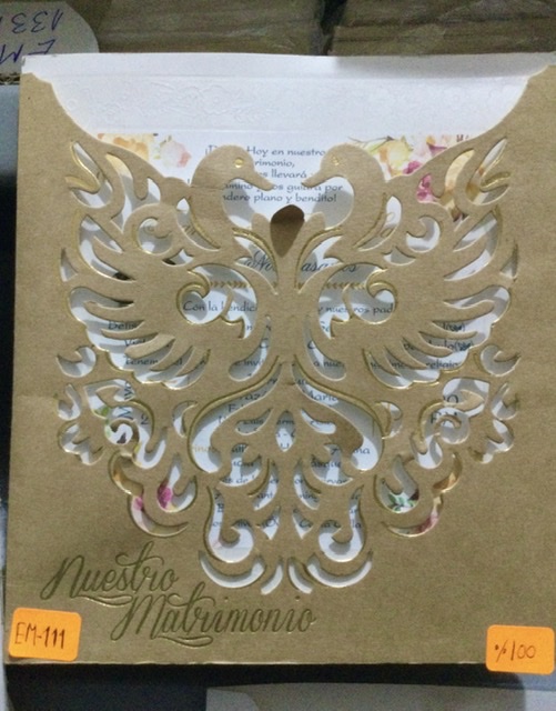 TARJETA CISNES DORADO ECOLOGICO