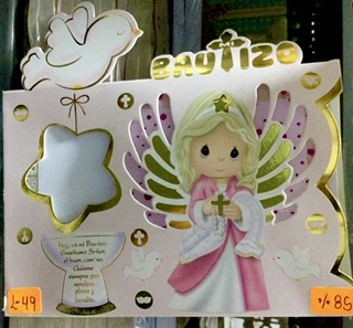 Tarjeta bautizo hechada para niña L049 