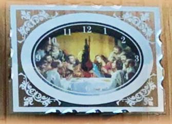 CUADRO RELOJ DE VIDRIO OVALADO HECHADO