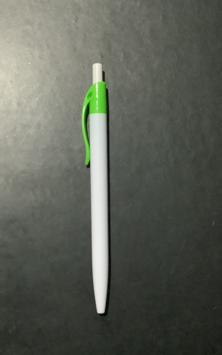 LAPICERO PLASTICO BLANCO CON CLIP DE COLOR VERDE LIMON