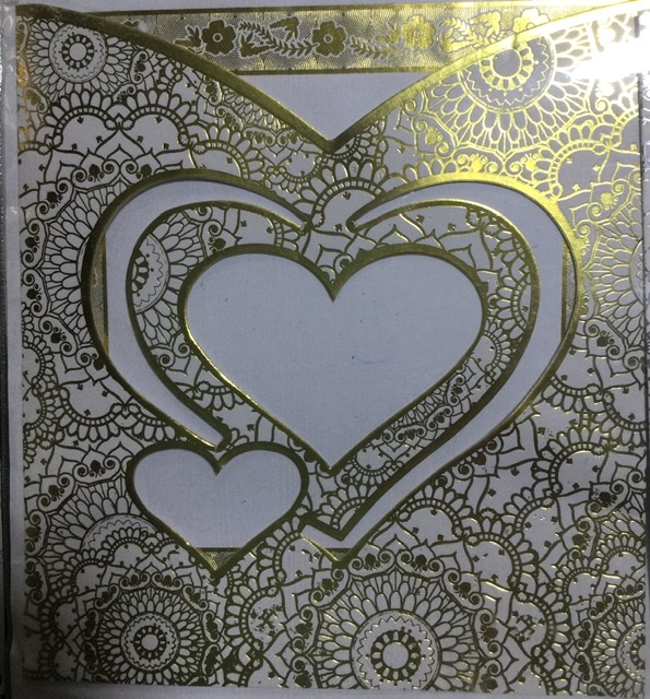 TARJETA CORAZONES DORADOS