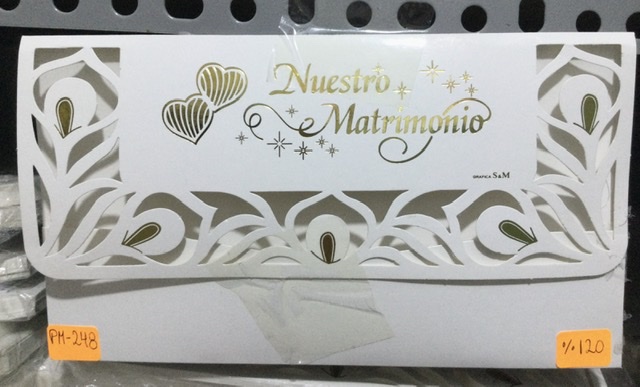 Tarjeta matrimonio dorado PM248