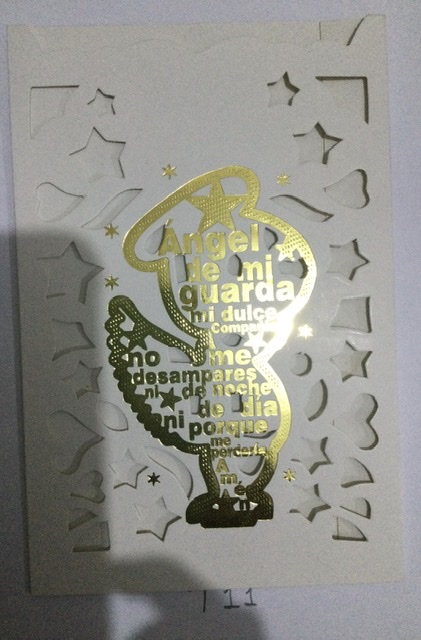 TARJETA ANGEL DORADO