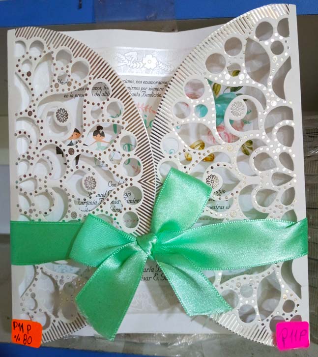 TARJETA DE MATRIMONIO OVALADO TROQUELADO PLATEADO P11P