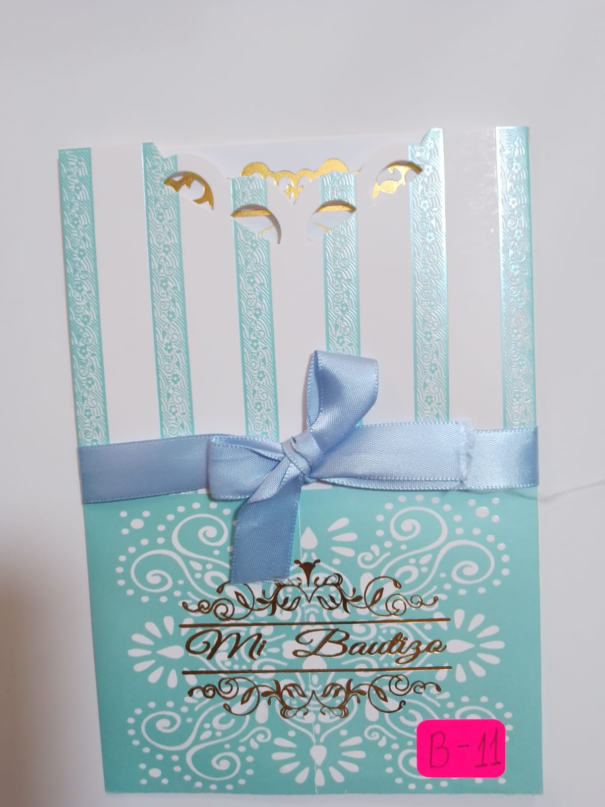 TARJETA MI BAUTIZO AZUL B11C