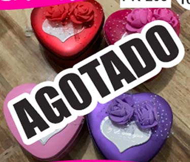 COFRE DE LATA CORAZON 2 ROSAS
