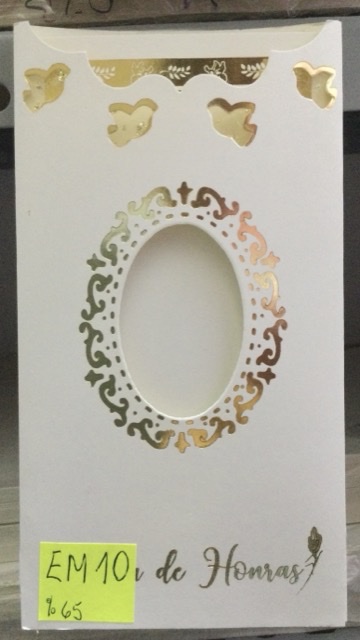 TARJETA HUECO DORADO BLANCO