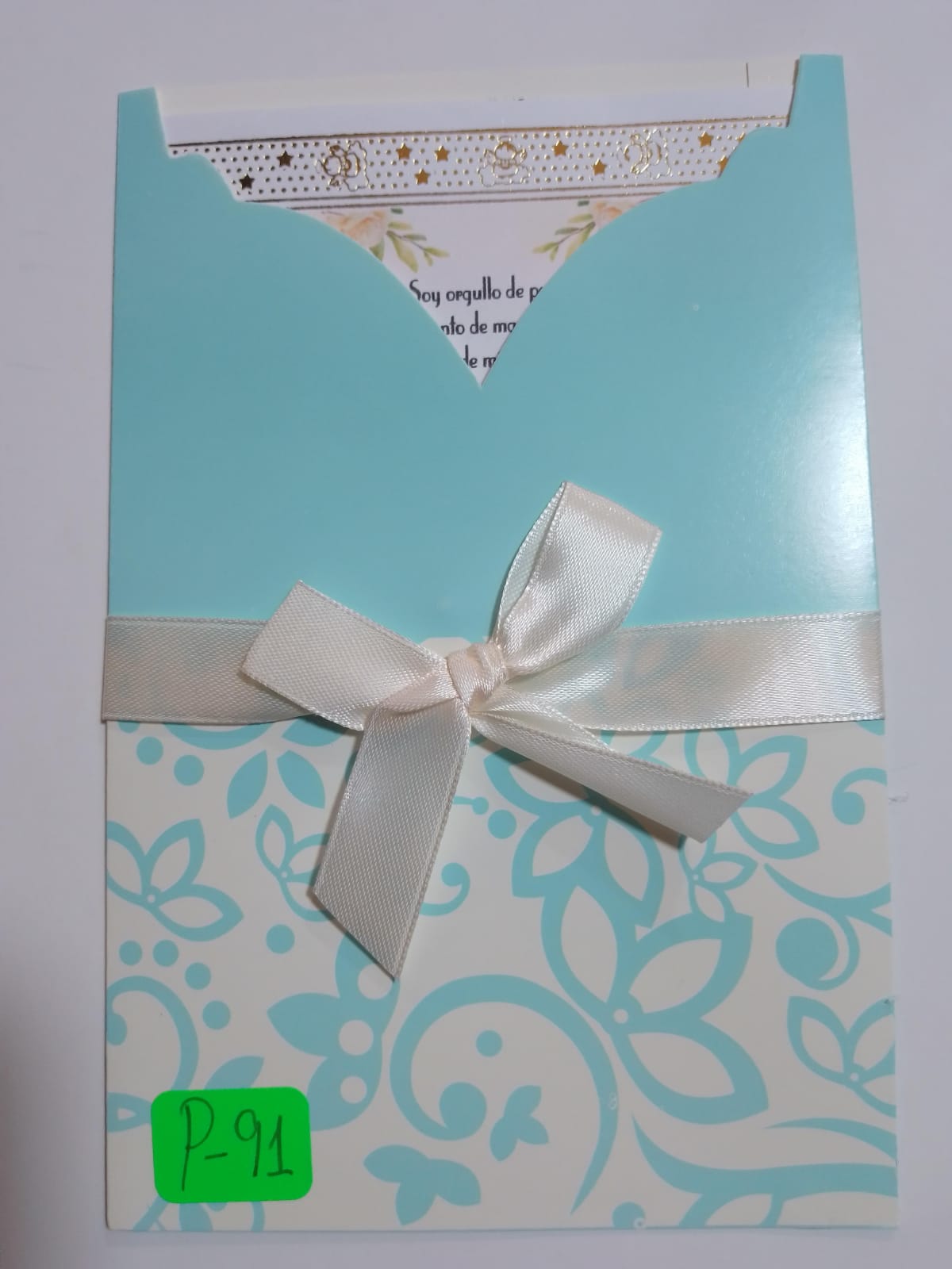 TARJETA BAUTIZO CELESTE P91