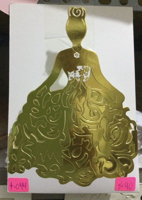 TARJETA QUINCEAÑERA CALADA DORADO T44