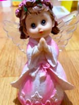 ANGEL MEDIANO ROSADO CON SOTANA CON LUZ