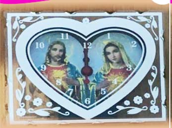 CUADRO RELOJ DE VIDRIO CORAZON