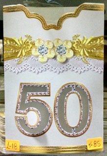 TARJETA 50 AÑOS DORADO