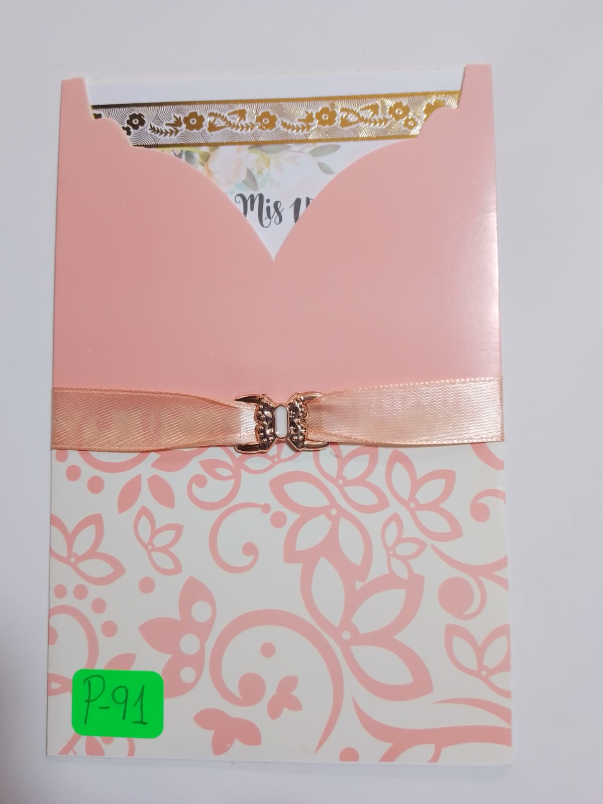 TARJETA BAUTIZO COLOR MELON P91M