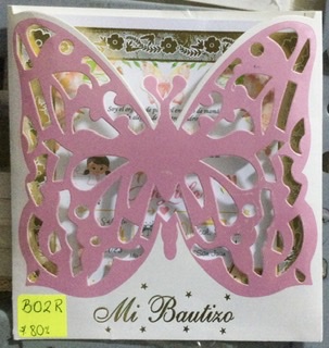 TARJETA bautizo mariposa B02R