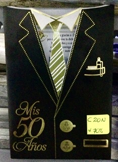 Tarjeta 50años terno negro C20N