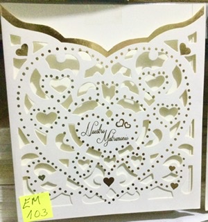 TARJETA CORAZON DE PUNTOS DORADO EM103