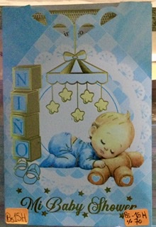 TARJETA baby shower niño y su osito BS15H