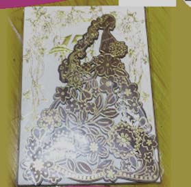 TARJETA MADERA RECTANGULAR QUINCEAÑERA VESTIDO NOVIA