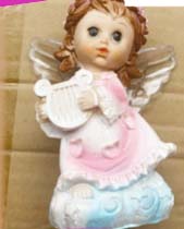 ANGEL NIÑA ROSADO ALAS ACRILICAS BASE AZUL