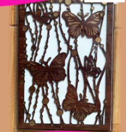 TARJETA MADERA RECTANGULAR MARIPOSA