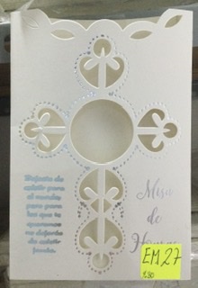 TARJETA CRUZ PUNTEADO PLATA FOLCKOTE