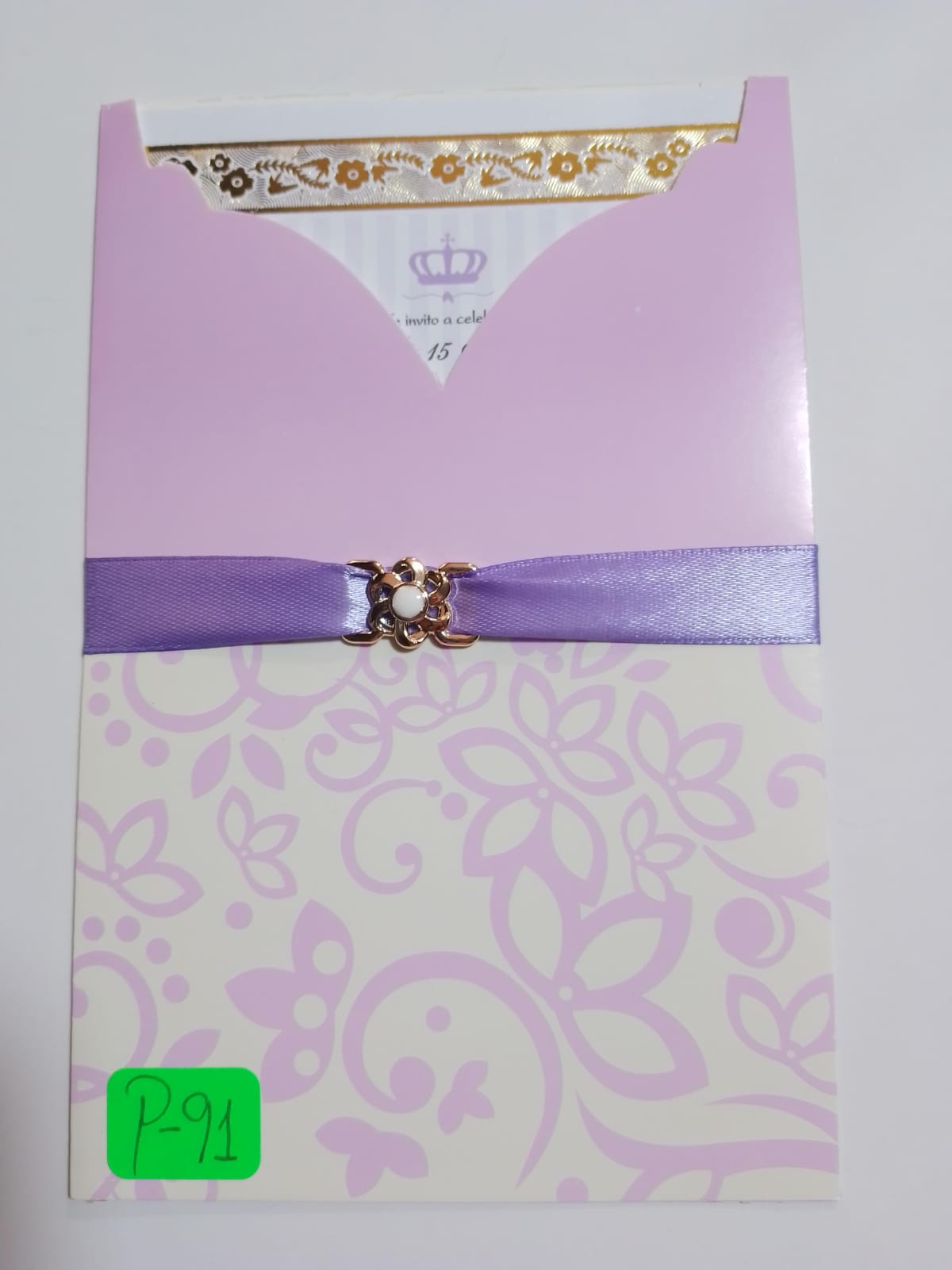TARJETA BAUTIZO LILA P91L
