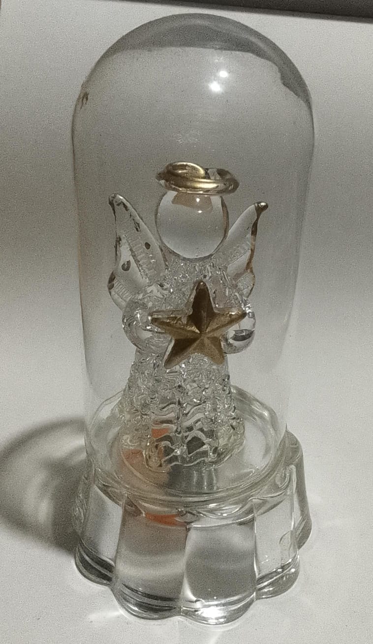 CUPULA ANGEL EN TUBO DE VIDRIO GRANDE