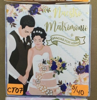 Caja de torta nuestro matrimonio CT07