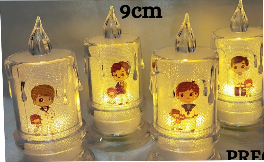 VELAS LED PRIMERA COMUNIO NIÑO 9CM PR918