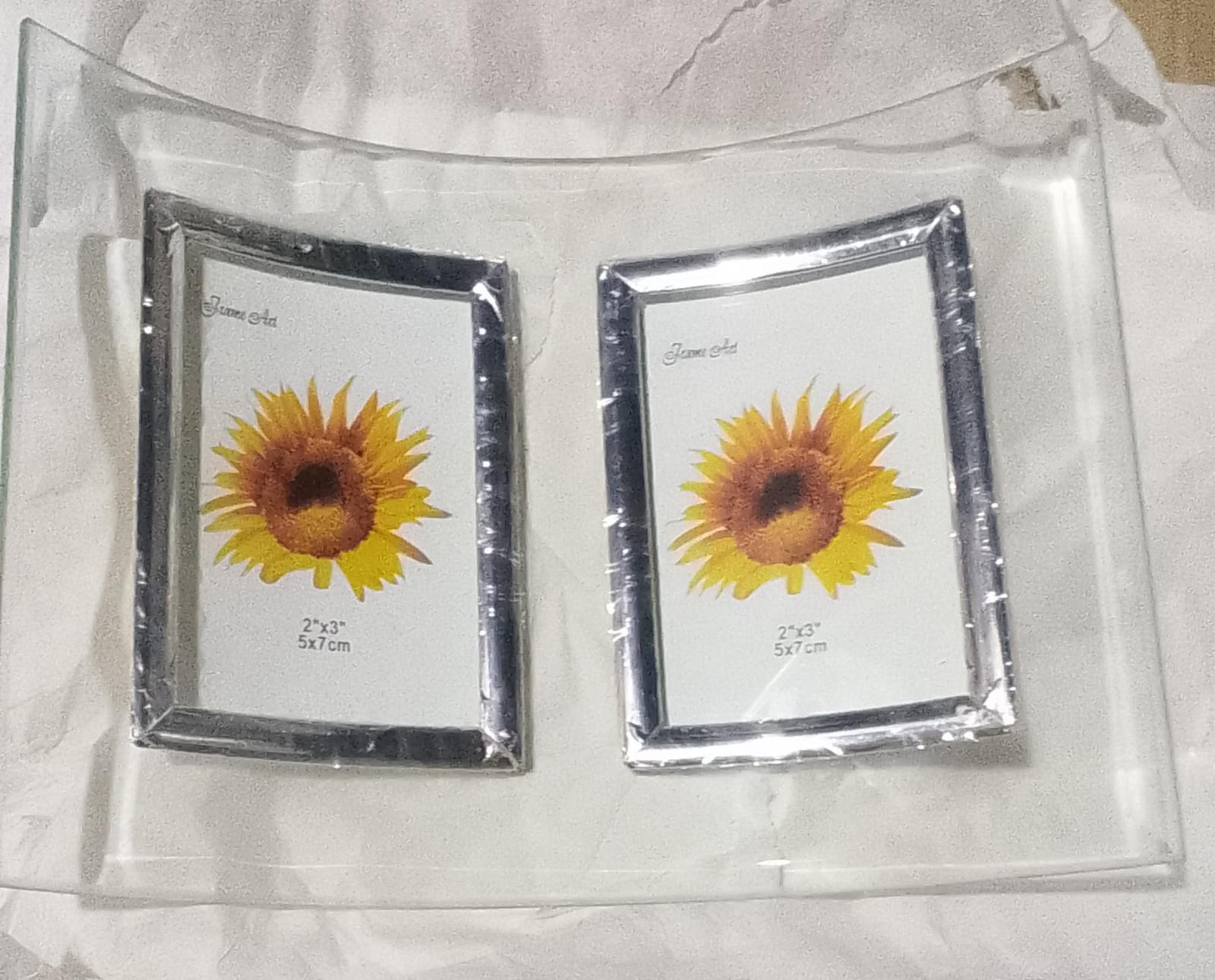 CUADRO VIDRIO DOBLE CONCAVO 5X7 PLATEADO